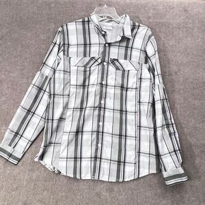 Columbia Mens L/G Plaid‎ Long Sleeve Button Up Fishing Shirt Omni-Shade
